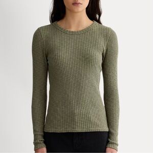 Everlane Cozy Rib Long-Sleeve Tee - Kalamata